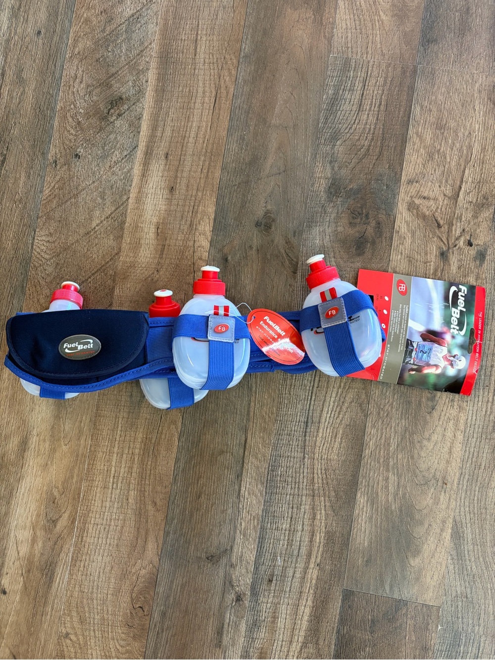 FuelBelt Hydration Belt with Four Soft Flasks - Blue & Red